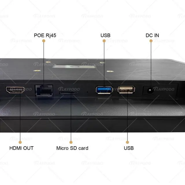 Alt view image 6 of 6 - Raypodo 15.6-inch RK3566 Black 2GB+16GB | All in One PC | Poe Tablet | Indoor Displays | Touchscreen | Tablet Ethernet | Digital Kiosks (not include a battery, Not Consumer Tablet)