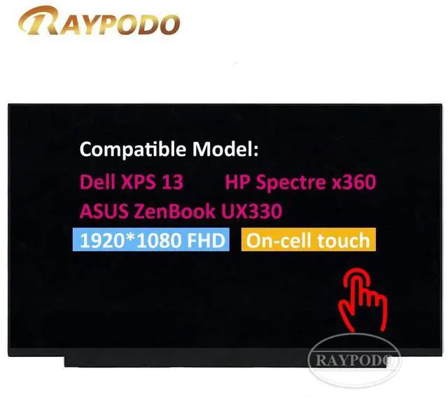 Main image of AUO B133HAK02.2, 02HL707: 13.3" FHD Laptop LCD Display Panel with Anti-Glare On-Cell Touch, Ideal for Screen Panel Replacement