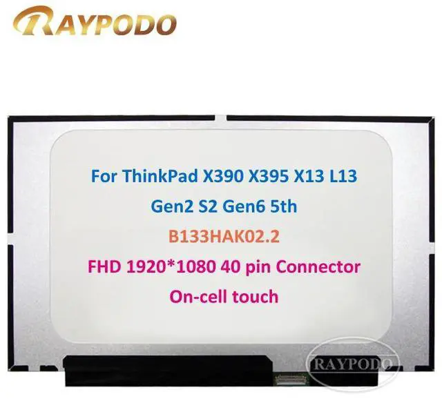 Alt view image 3 of 7 - AUO B133HAK02.2, 02HL707: 13.3" FHD Laptop LCD Display Panel with Anti-Glare On-Cell Touch, Ideal for Screen Panel Replacement