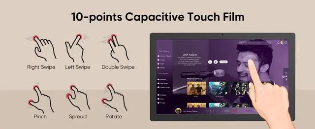 Alt view image 7 of 7 - Raypodo 21.5-inch RK3566 2GB+32GB Android 11 Black all in one PC poe tablet, a Commercial Displays with HD-MI output and 24/7 operation (not include a battery, Not Consumer Tablet)