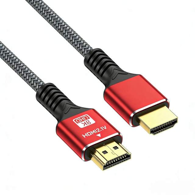 Alt view image 4 of 6 - Aomoproing High-Speed HDMI Cable 48Gbps, 8K@60Hz 4K@120Hz 144Hz 3D, 3.3FT Braided Cord for TV/Monitor/Gaming Console/PC red