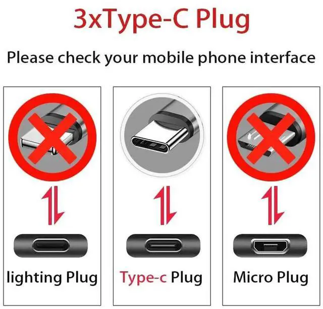 Alt view image 3 of 7 - Aomoproing USB C Splitter Cable, 3 in 1 USB C Male to 3 Type-C Male Charging Cable, 5A Fast Charging Nylon Braided Cord, 3x1.2M/3.9FT Multi Charger Cable Compatible with Mobile Phones, Android Devices