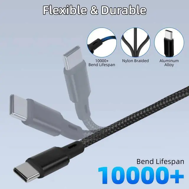 Alt view image 6 of 7 - Aomoproing USB C Splitter Cable, 3 in 1 USB C Male to 3 Type-C Male Charging Cable, 5A Fast Charging Nylon Braided Cord, 3x1.2M/3.9FT Multi Charger Cable Compatible with Mobile Phones, Android Devices