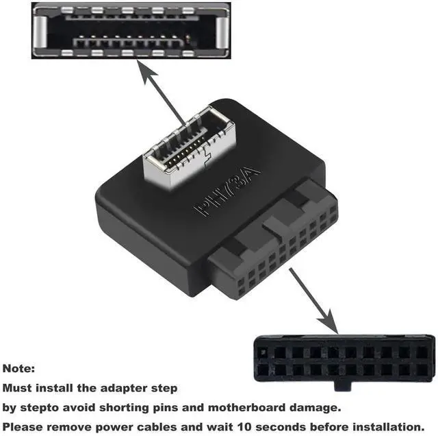 Alt view image 2 of 5 - Aomoproing USB 3.2 Gen 1 to USB 3.2 Gen 2 Header Adapter, USB 3.1 Type-E Key-A to USB 3.0 20 Pin Header Converter for Type C Motherboard (Standard Type)