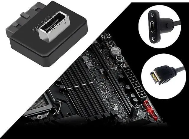 Alt view image 3 of 5 - Aomoproing USB 3.2 Gen 1 to USB 3.2 Gen 2 Header Adapter, USB 3.1 Type-E Key-A to USB 3.0 20 Pin Header Converter for Type C Motherboard (Standard Type)