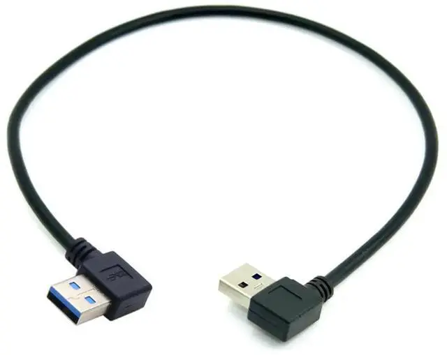 Alt view image 2 of 6 - Aomoproing USB 3.0 Type A Male 90 Degree Left Angled to Right Angled Extension Cable, Dual Angled Type Data Sync Charging Cable 20cm