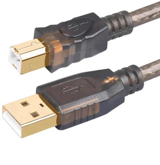 Main image of Aomoproing USB Printer Cable 49.2FT/15M, USB Type A to USB Type B Male to Male Scanner Active USB 2.0 Cord, High Speed for HP, Dell, Etc, Transparent Black