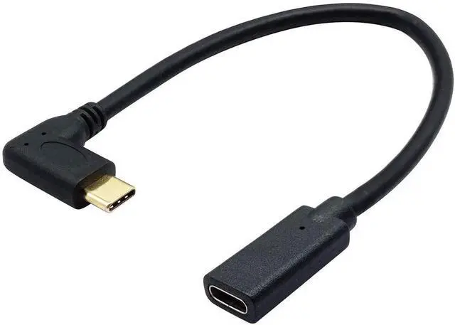 Main image of Aomoproing 90 Degree USB 3.1 Type C Male to Female Gen 2 (10Gbps) Extension Cable, Supports Charging Data Audio Video for MacBook Pro 2017, Type-C Devices 20cm M/F