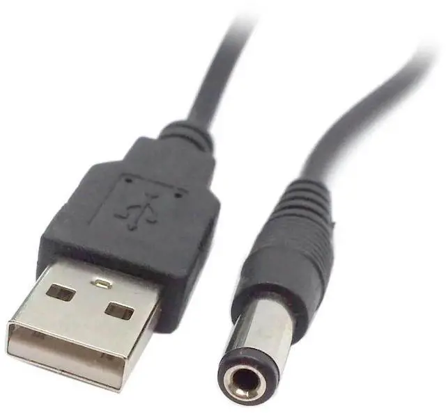 Main image of Aomoproing USB 2.0 A Type Male to 5.5x2.5mm DC 5V Power Plug Barrel Connector Charge Cable 3ft
