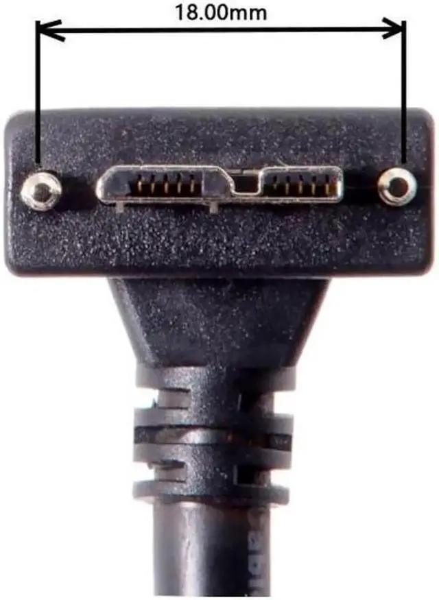 Alt view image 5 of 5 - Aomoproing 3.0M USB 3.0 Data Cable, 90 Degree Up Angled Micro USB Screw Mount for Industrial Camera (U3-044-UP-3.0M)