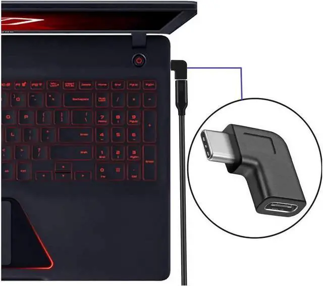 Alt view image 2 of 6 - Aomoproing USB C 90 Degree Adapter 2 Pack, Type C Male to Female Extension, Right/Left/Upward/Downward Angled USB 3.1 Connector