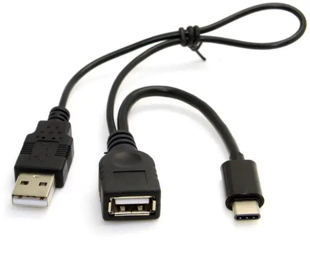 Alt view image 4 of 6 - Aomoproing USB-C 3.1 Host to USB 2.0 Female OTG Data Cable with Extra Power Supply, Compatible for Cell Phone, Air Pro, Laptop, Tablet and More