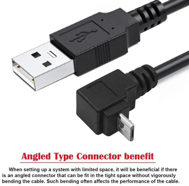 Alt view image 3 of 7 - Aomoproing Up Angled 90 Degree Micro USB 2.0 5Pin to USB 2.0 Type-A Cable, 480Mbps Data Sync & Charging Cord for Phone, Tablet, Computer, Camera, 10cm