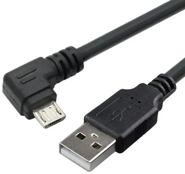 Main image of Aomoproing Left Angled 90 Degree Micro USB 2.0 5Pin to USB 2.0 Type-A Data Charge Cable, 480Mbps High-Speed Data Sync for Phones, Tablets, Computers, Cameras, 25cm