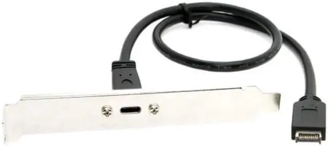 Alt view image 2 of 6 - Aomoproing USB 3.1 Front Panel Header to USB-C Type-C Female Extension Cable, 40cm with Panel Mount Screw, UC-037