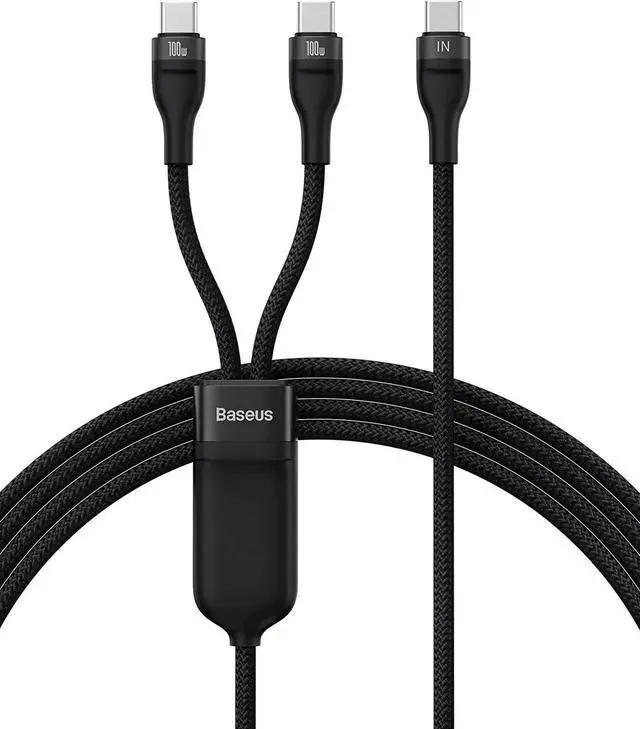 Main image of Aomoproing 100W 5A USB C to USB C Cable 4.9FT, Nylon Braided Fast Charging 2-in-1 Multi Charging Cable for AIR/Mini 6, MacBook, Galaxy S22/S21/S10/Note