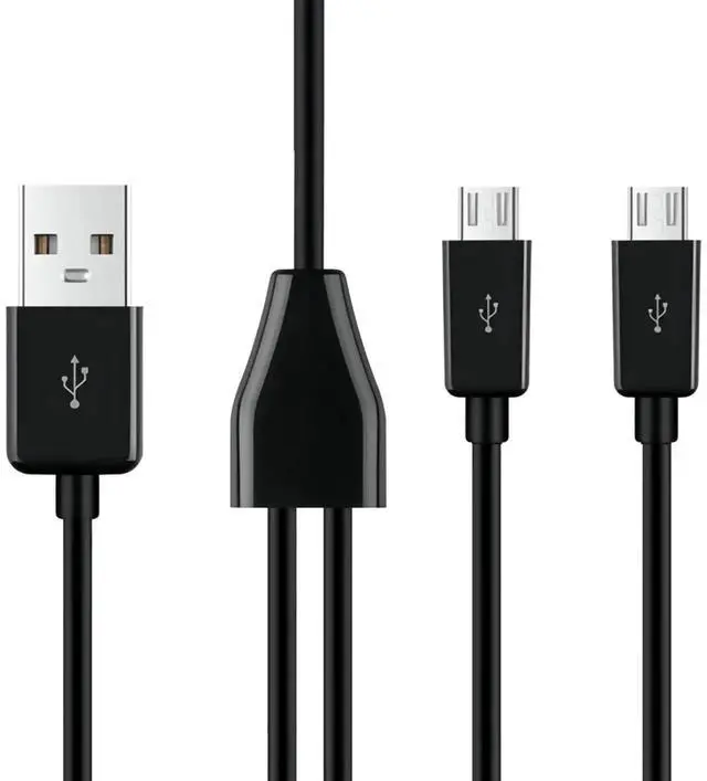 Alt view image 7 of 7 - Aomoproing 2 in 1 USB A to Dual Micro USB Charging & Sync Adapter Cable, 0.2m Black