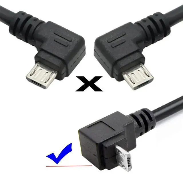 Alt view image 2 of 7 - Aomoproing Down Angled 90 Degree Micro USB 2.0 5Pin to USB 2.0 Type-A Data Charge Cable, 480Mbps, 150cm for Phone Tablet Computer Camera