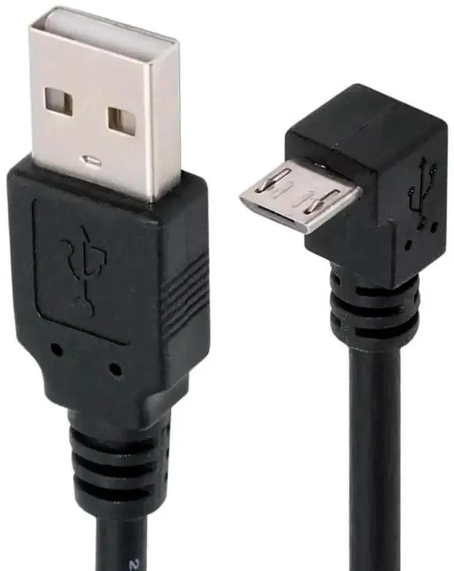 Main image of Aomoproing Down Angled 90 Degree Micro USB 2.0 5Pin to USB 2.0 Type-A Data Charge Cable, 480Mbps, 100cm for Phone Tablet Computer Camera