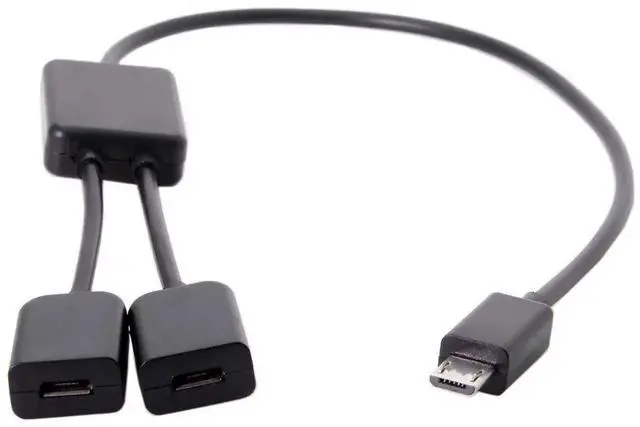 Alt view image 6 of 7 - Aomoproing Micro USB 2.0 OTG to Dual Ports Micro USB 2.0 5Pin Female Hub Cable, Compatible for Laptop, PC, Mouse, Flash Disk