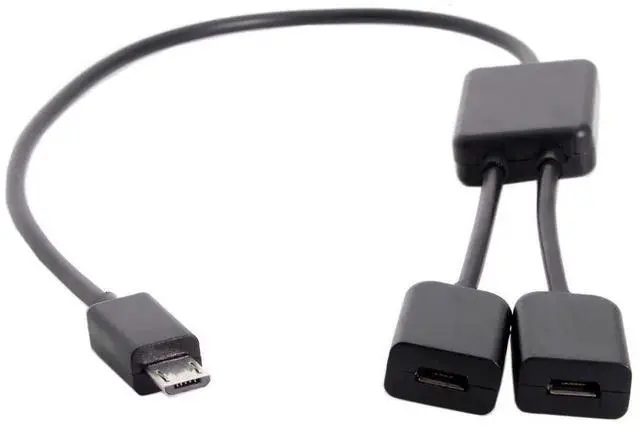 Alt view image 3 of 7 - Aomoproing Micro USB 2.0 OTG to Dual Ports Micro USB 2.0 5Pin Female Hub Cable, Compatible for Laptop, PC, Mouse, Flash Disk