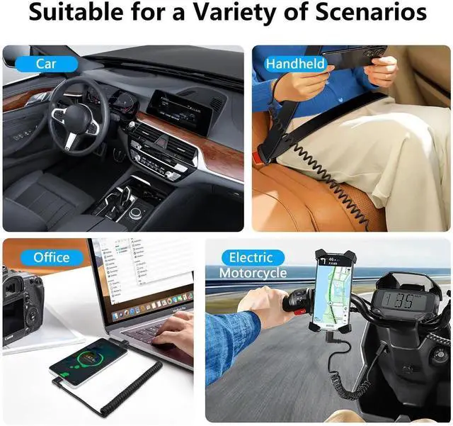 Alt view image 2 of 7 - Aomoproing 90 Degree USB Type C Spring Cable, 5Gbps Retractable USB3.0 to USB C Cable (Down), Charging & Data Transfer for Phone, Tablet, Other USB C Devices