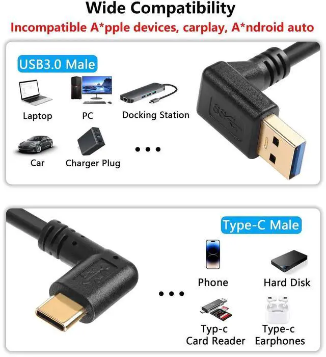 Alt view image 7 of 7 - Aomoproing 90 Degree USB Type C Spring Cable, 5Gbps Retractable USB3.0 to USB C Cable (Down), Charging & Data Transfer for Phone, Tablet, Other USB C Devices