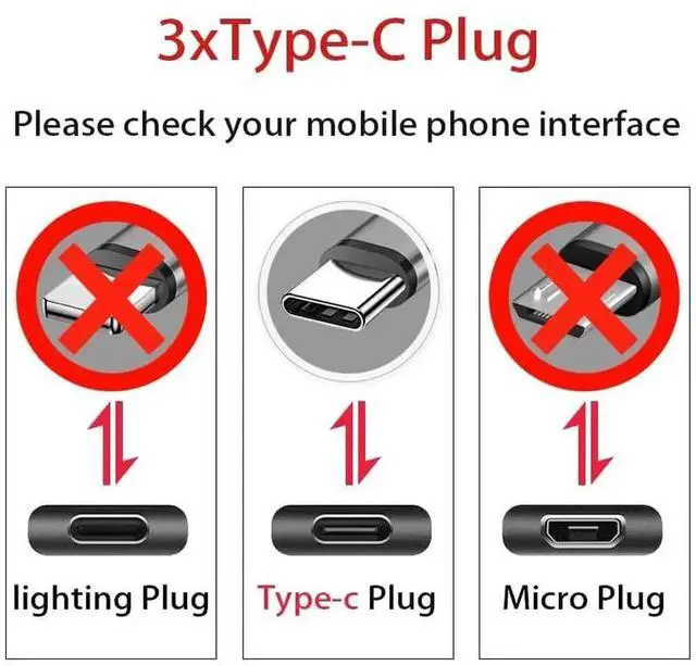 Alt view image 6 of 7 - Aomoproing 2 Pack 0.2M USB C Splitter Cable, 3 in 1 Nylon Braided Type-C Male to 3 Type-C Male Charging Cord, 5A Fast Charging, Compatible with Mobile Phones, Android Devices and More