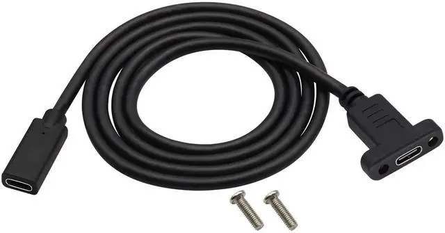 Main image of Aomoproing USB 3.1 Gen 2 Type-C to Type-C Cable with Dual Panel Mount Screw Hole, 1M/3ft, Supports Charging, Data Transfer, Audio & Video, Compatible with Samsung Note10, MacBook Air