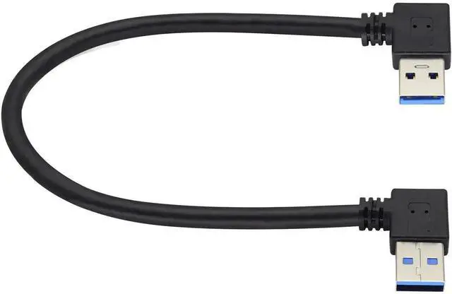 Main image of Aomoproing 90 Degree USB 3.0 A Extension Cable, Left & Right Angle USB 3.0 Type A Male to Male Cable, Charging & Data Transfer Cord for Hard Drive, Printers, Cameras, Mouse, Laptop Cooler, 0.3M/1ft, B