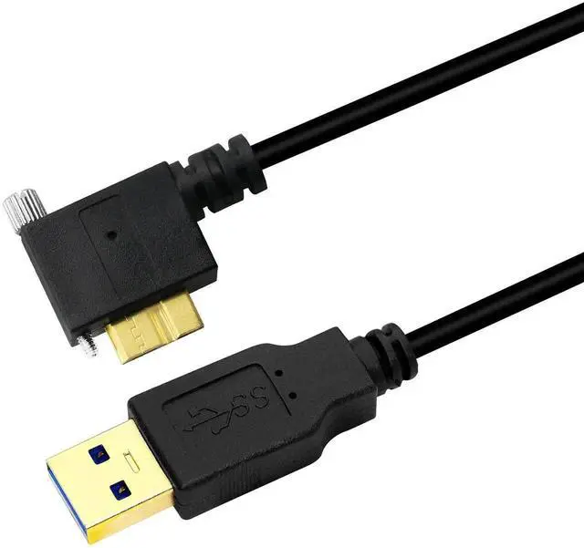 Main image of Aomoproing 3M USB 3.0 A Male to 90 Degree Micro B Male Cable with Locking Screws, High Speed Data Sync Charging Cord for Hard Drive, Smartphone, Tablet, PC