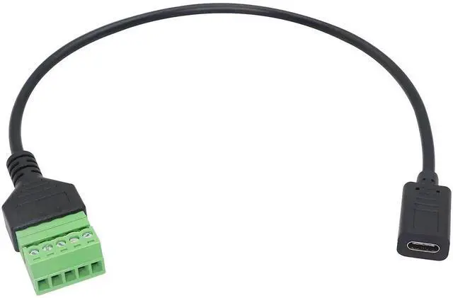 Alt view image 7 of 7 - Aomoproing USB C Female Screw Terminal Block Connector, Solderless Pluggable 5P Extension Cord, Data & Charging Adapter for Type-C Devices