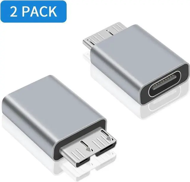 Main image of Aomoproing USB C to Micro B Adapter Cable 2-Pack, USB 3.1 5Gbps Type C to Micro B Cord, Data Sync & Charging for External SSD HDD Hard Drive