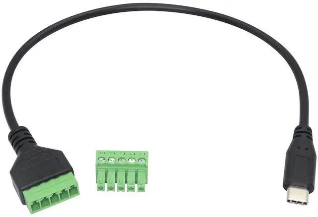 Alt view image 2 of 7 - Aomoproing USB C Male Screw Terminal Block Connector, Solderless Pluggable 5P Extension Cord, Data & Charging Adapter for Type-C Interface Devices