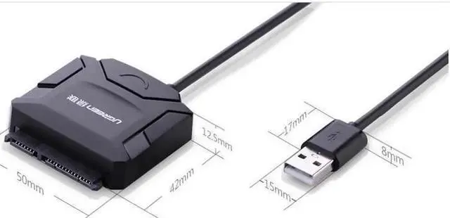 Alt view image 3 of 5 - Aomoproing USB 3.0 to SATA Converter Adapter Cable for 2.5"/3.5" SATA HDD/SSD, Blu-ray DVD, CD-RW (1ft/30cm)