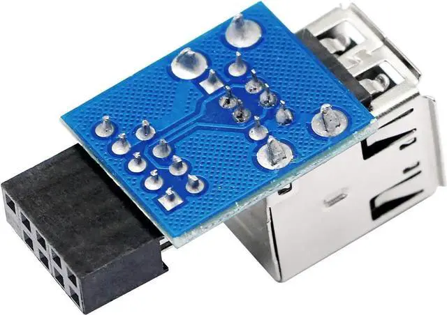 Alt view image 5 of 6 - Aomoproing 9Pin USB 2.0 Female Pin Dual 2 Port USB Motherboard Header Adapter, Dual Layer Type for PC Desktop Motherboard Expansion