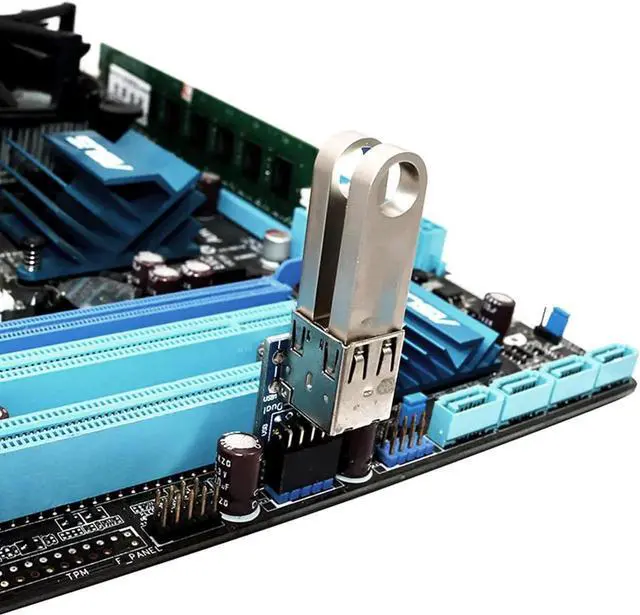 Alt view image 6 of 6 - Aomoproing 9Pin USB 2.0 Female Pin Dual 2 Port USB Motherboard Header Adapter, Dual Layer Type for PC Desktop Motherboard Expansion