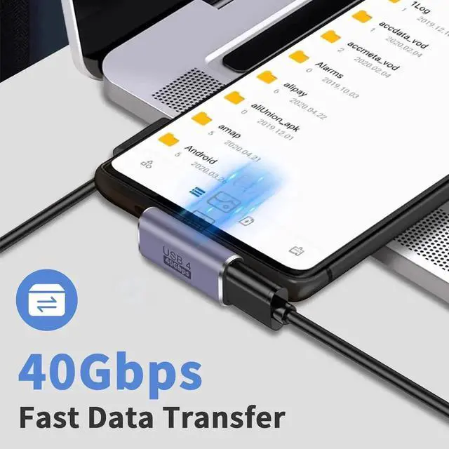 Alt view image 7 of 7 - Aomoproing 90 Degree USB C Adapter, 40Gbps High-Speed Data Transfer, 100W PD Fast Charging, Compatible with Thunderbolt 4/3, Steam Deck, iPhone 15, Switch and Type-C Devices