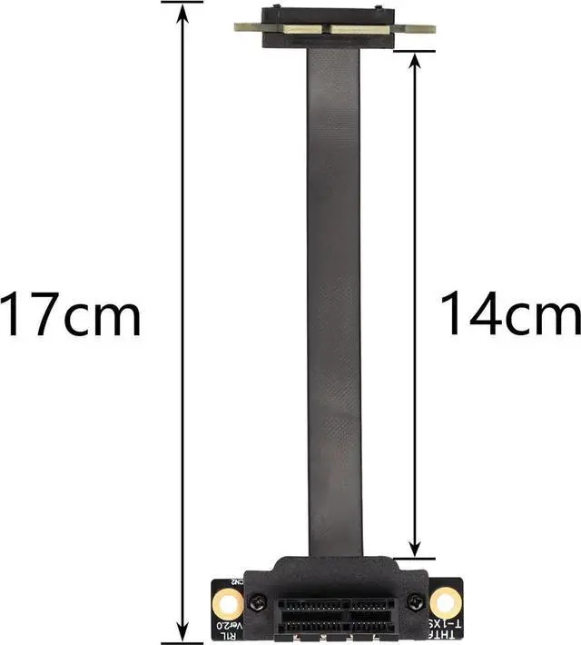 Alt view image 2 of 7 - Aomoproing PCIE 3.0 Extension Cable, 36PIN 1X PCI Express Extender Card, 90 Degree Angled 15cm Black, for 1U 2U Server Chassis
