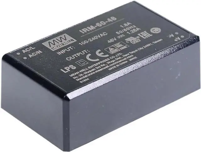 Alt view image 3 of 5 - IRM-60-48 Encapsulated Power Module, 110V/220V AC to 48V DC 1.25A 60W PCB-Mount Switching Power Supply Module