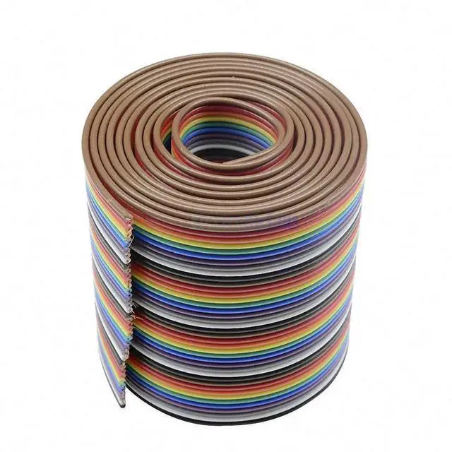Main image of 1M 40-Pin Rainbow Flat Ribbon Cable, 3.3ft IDC Colorful Rainbow Wire Cable for Electronic Projects