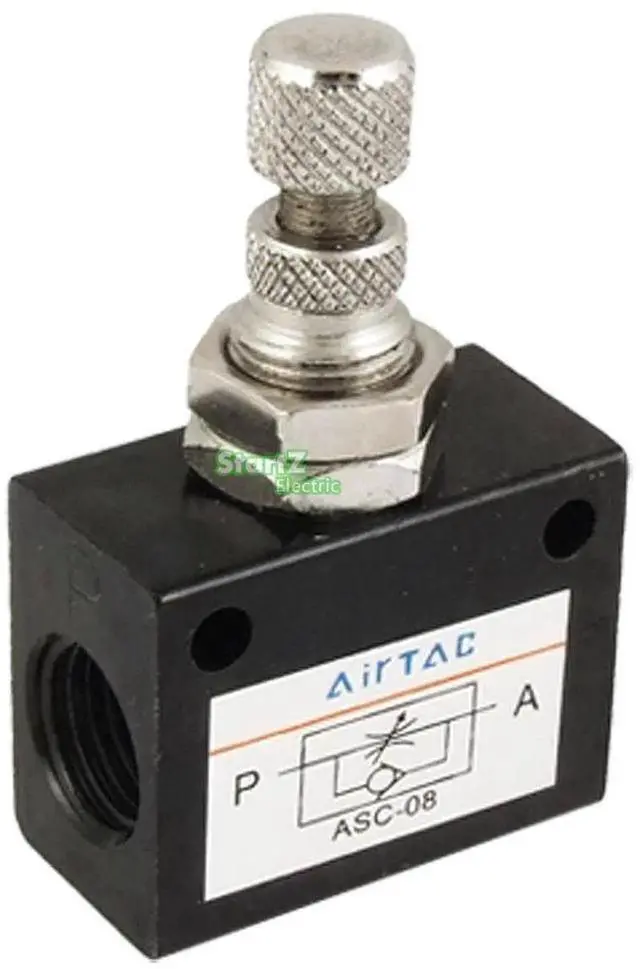 Main image of ASC-08 1/4" One-Way Restrictive Speed Flow Control Valve, Pneumatic Air Flow Regulator for Air Tools & Pneumatic Systems