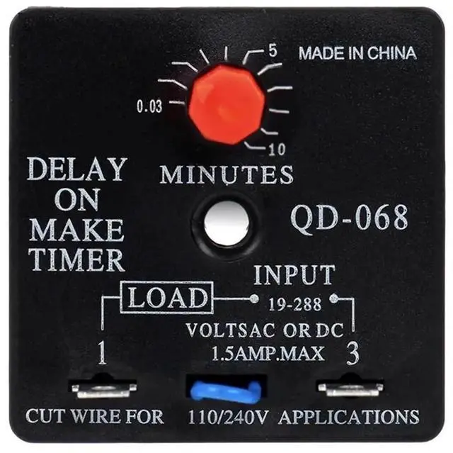 Main image of 0.03-10 Minutes Delay on Break Timer Relay 110V-240V AC Universal Voltage Time Delay for Refrigeration