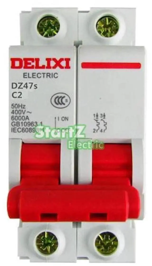 Main image of Generic 20A 2P C Curve 6KA Miniature Circuit Breaker DZ47S MCB