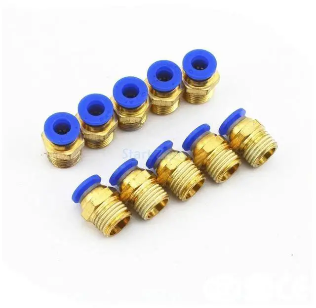 Main image of 10x PC8-02 Pneumatic Push to Connect Fitting 8mm Tube x 1/4'' Male Thread Air Connector