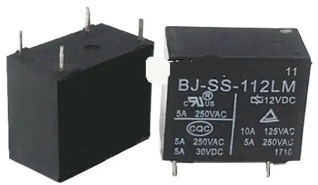 Main image of 5PCS BJ-SS-105DMF 109LM 112DMF 124DMF 148DMF Power Relay 10A 4Pin 5V 9V 12V 24V 48V DC (5V Version)