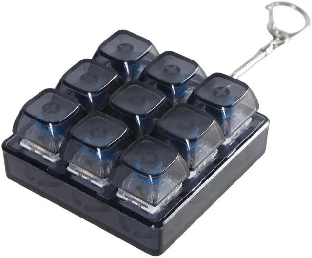 Main image of 9-Key XDA Profile Translucent Keycap Switch Tester with Keychain for Gamers & Programmers