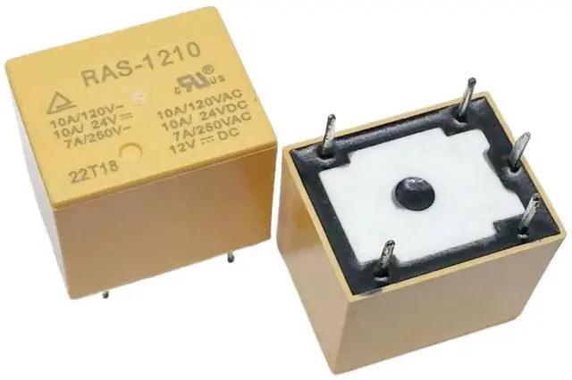 Main image of 1Pcs Yellow RAS-1210 5-Pin 12V Power Relay (T73C Series)