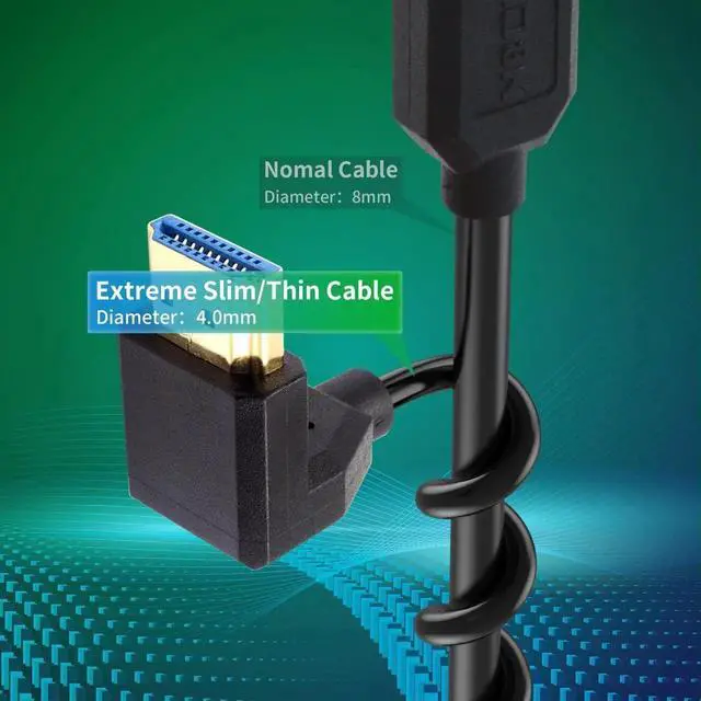 Alt view image 3 of 7 - 8K HDMI Extender Cable 12inch/30cm Down Angle, 48Gbps High Speed Short Extension Cord Supports 8K@60Hz for PC, Laptop, TV, Xbox, PS5, PS4