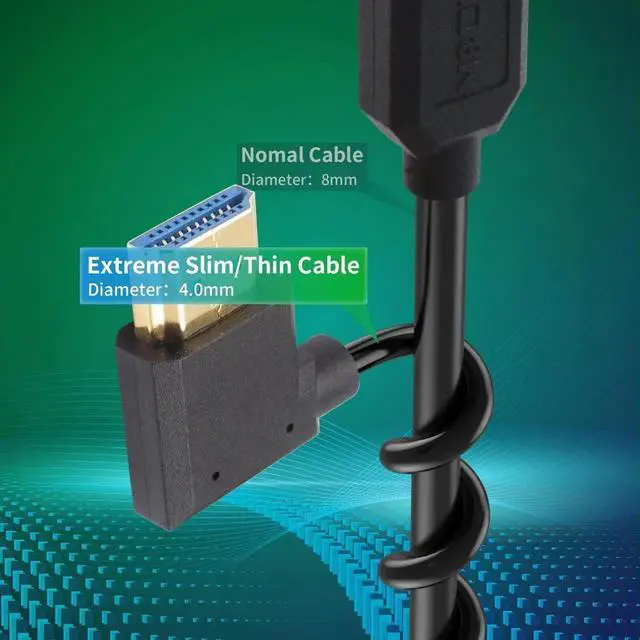 Alt view image 6 of 7 - 8K HDMI Extender Cable 12inch/30cm Right Angle, 48Gbps High Speed Short Extension Cord Supports 8K@60Hz for PC, Laptop, TV, Xbox, PS5, PS4